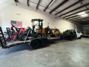 Kevin's Tree Service equipment ready at the shop
