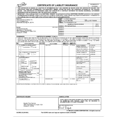 Kevin’s Tree Service — General Liability certificate (PDF)