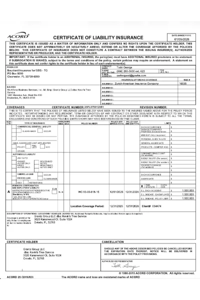 Kevin’s Tree Service — Workers’ Compensation certificate (PDF)